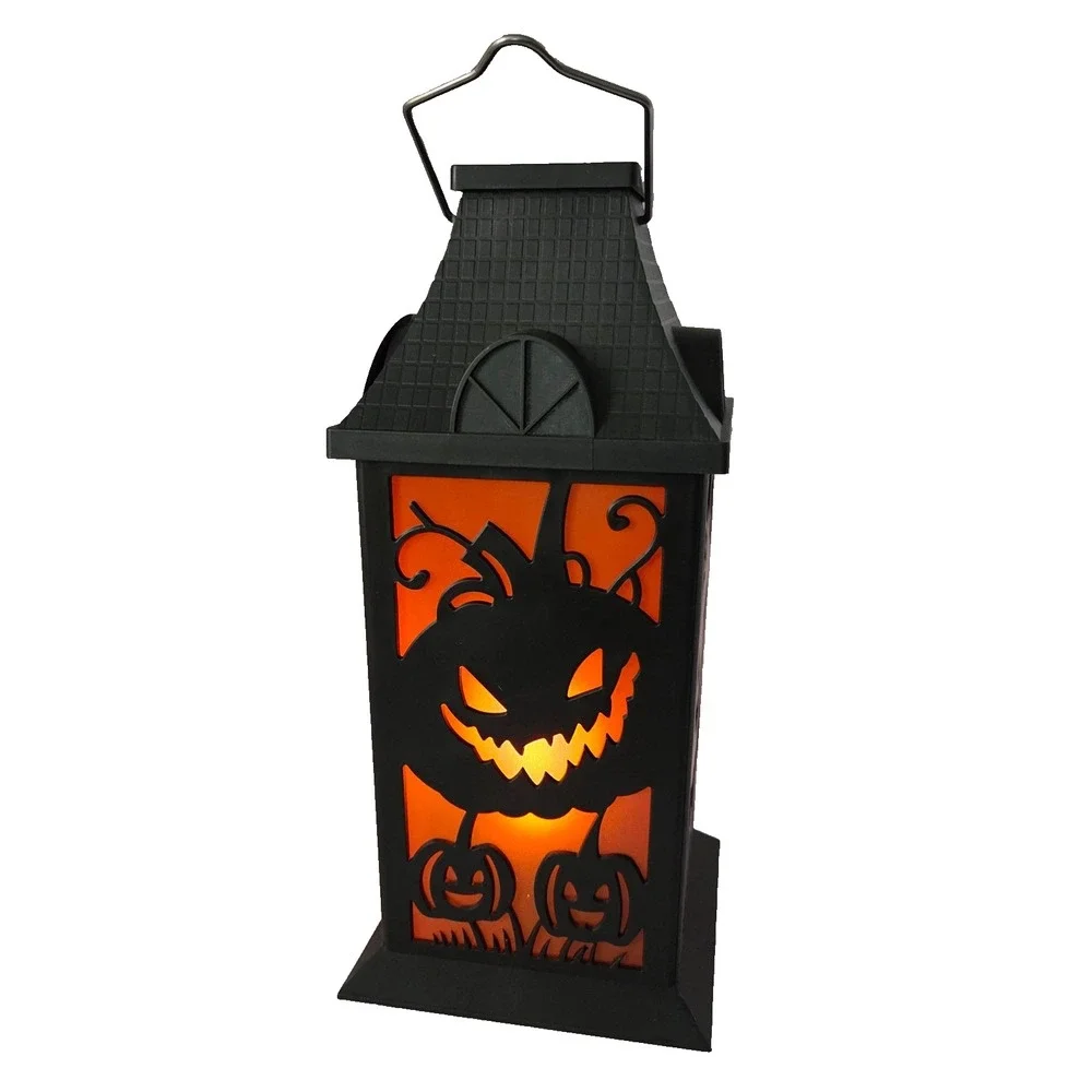 Unbranded Halloween Lantern Jack O Lantern 12 Inch Black Orange New LED Pumpkin